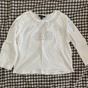 Topshop white lace top